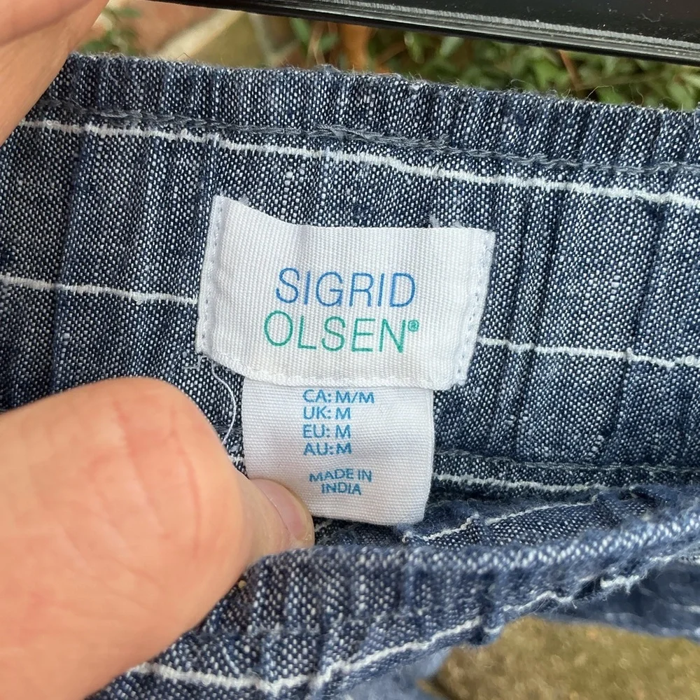 Sigrid Olsen chambray Linen Trousers size medium
